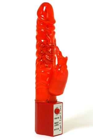 Vibratore Rabbit Jelly Soft Rosso 25cm